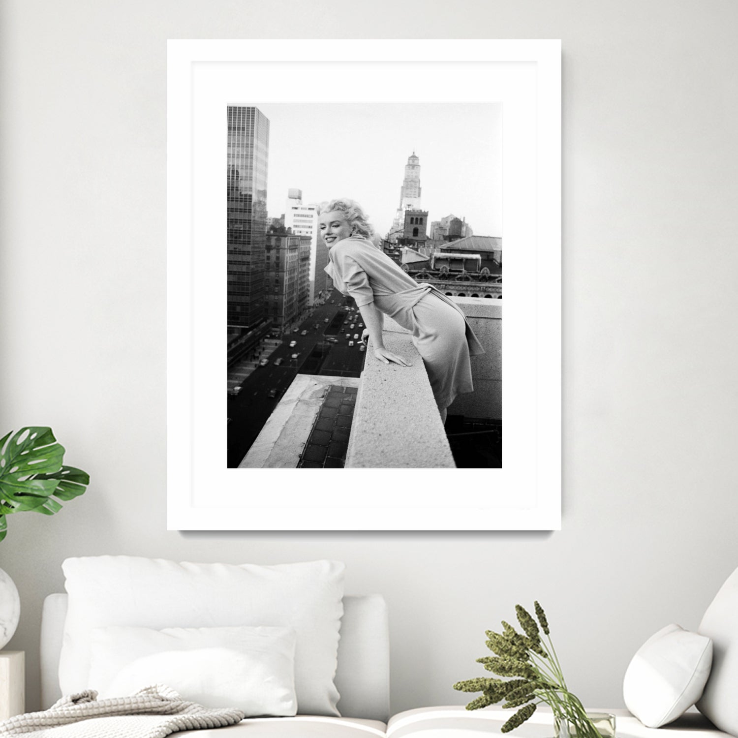 Marilyn on balcony by M studio on GIANT ART - black and white photography