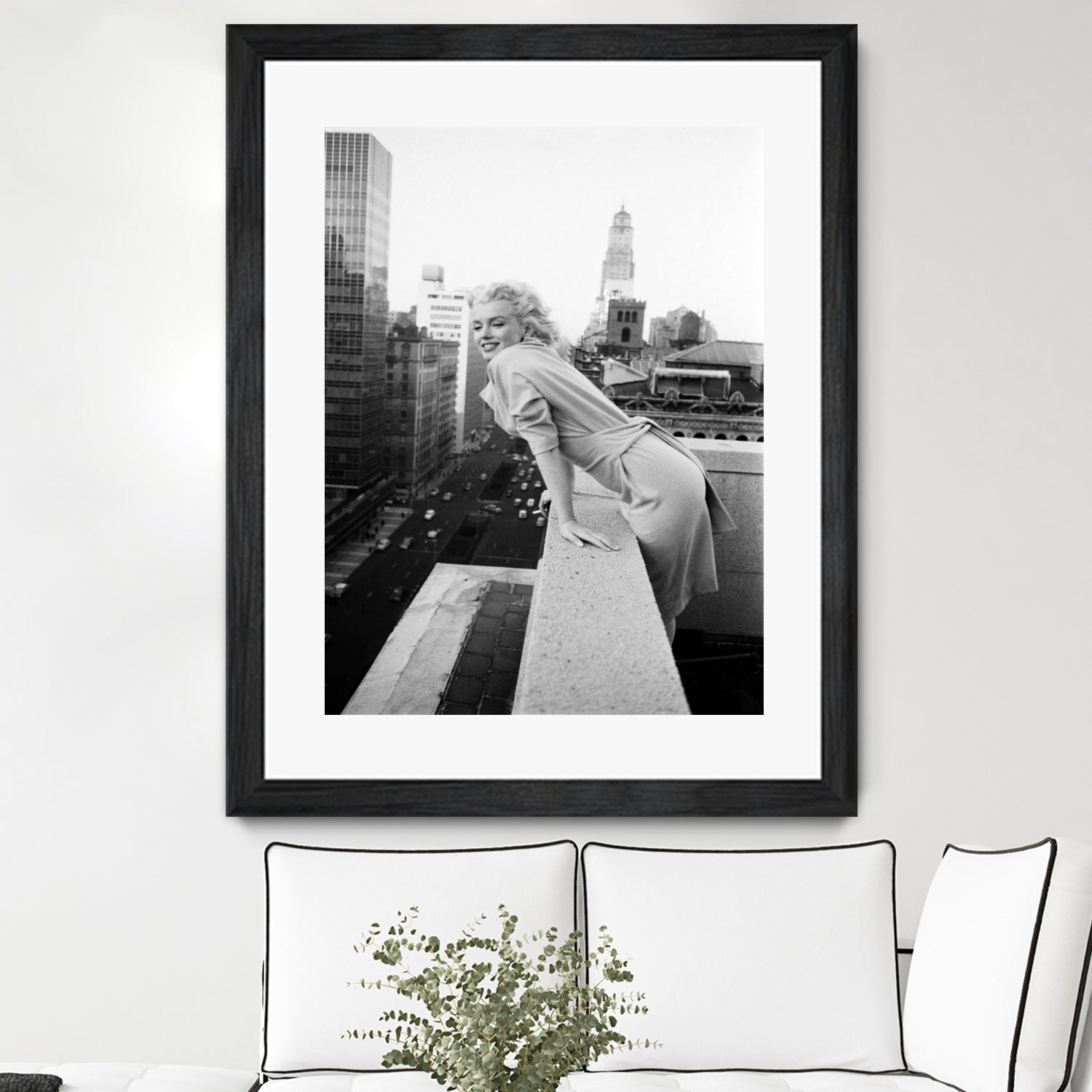 Marilyn on balcony by M studio on GIANT ART - black and white photography
