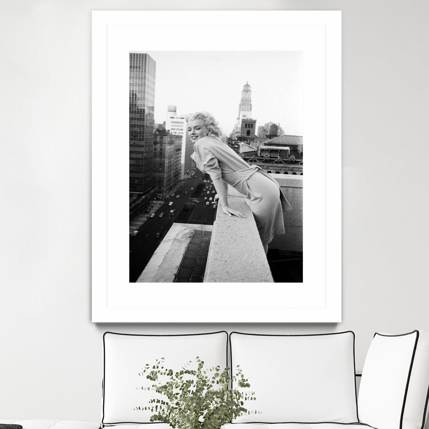 Marilyn on balcony by M studio on GIANT ART - black and white photography