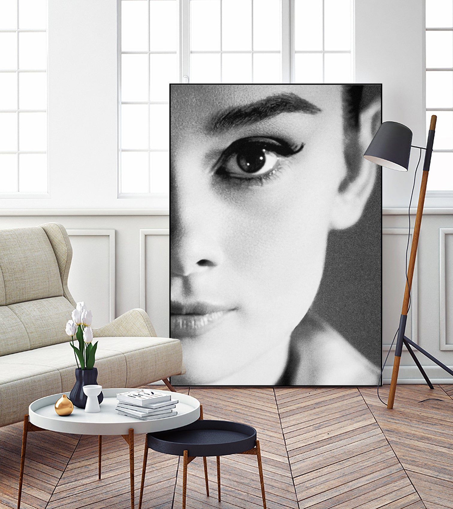 Audrey Hepburn by M Studio on GIANT ART - black and white photography