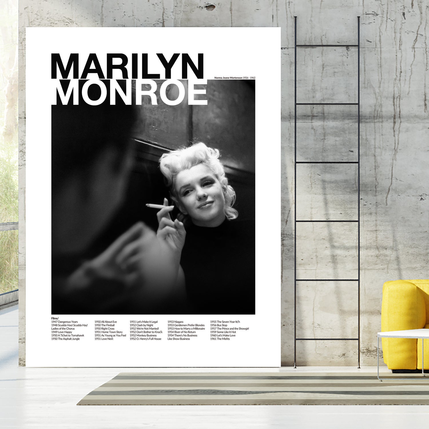 Marilyn Monroe by M Studio on GIANT ART - black and white photography