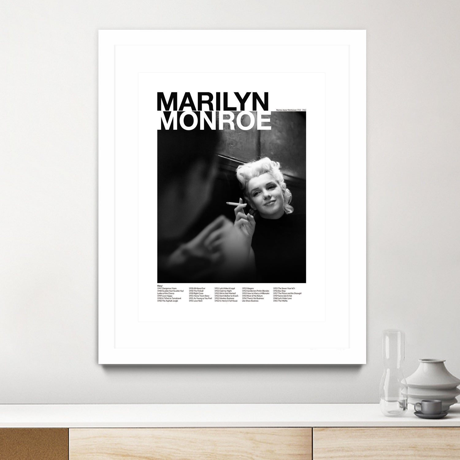 Marilyn Monroe by M Studio on GIANT ART - black and white photography