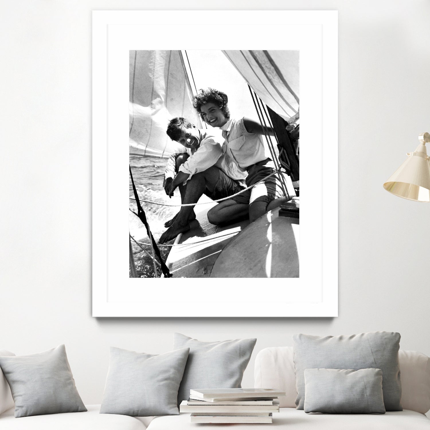Jackie and Jack on a Boat by M Studio on GIANT ART - black and white photography