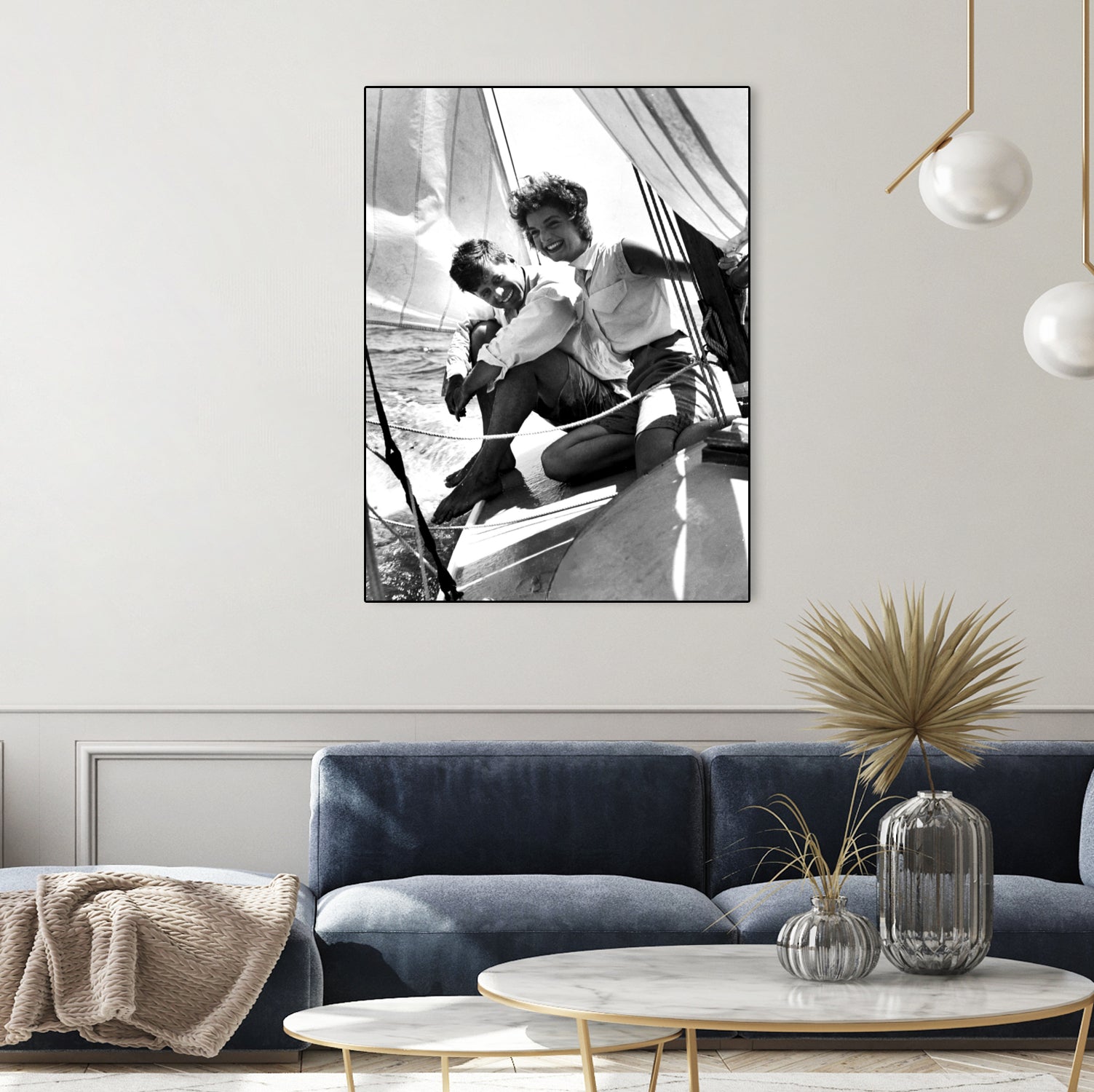 Jackie and Jack on a Boat by M Studio on GIANT ART - black and white photography