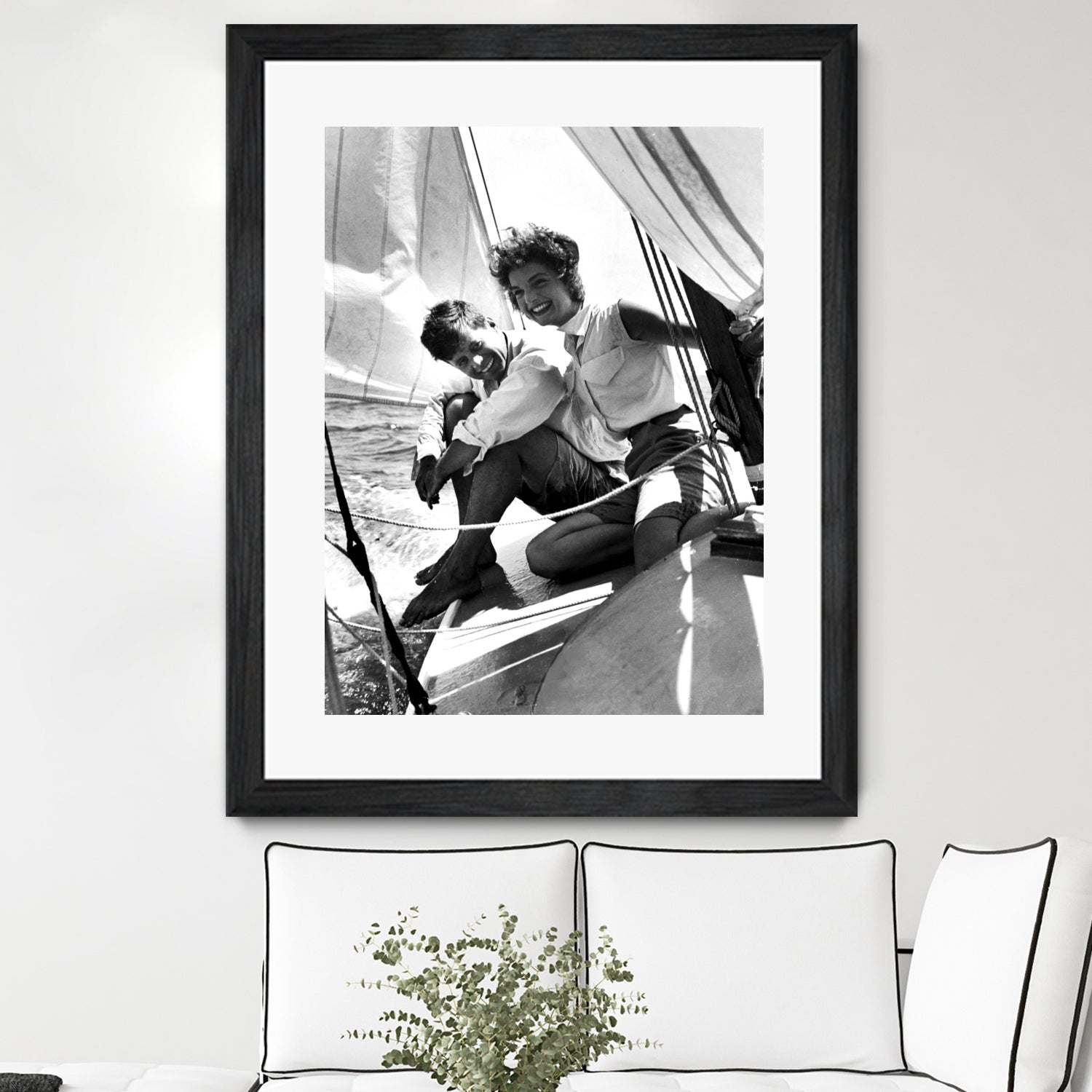 Jackie and Jack on a Boat by M Studio on GIANT ART - black and white photography