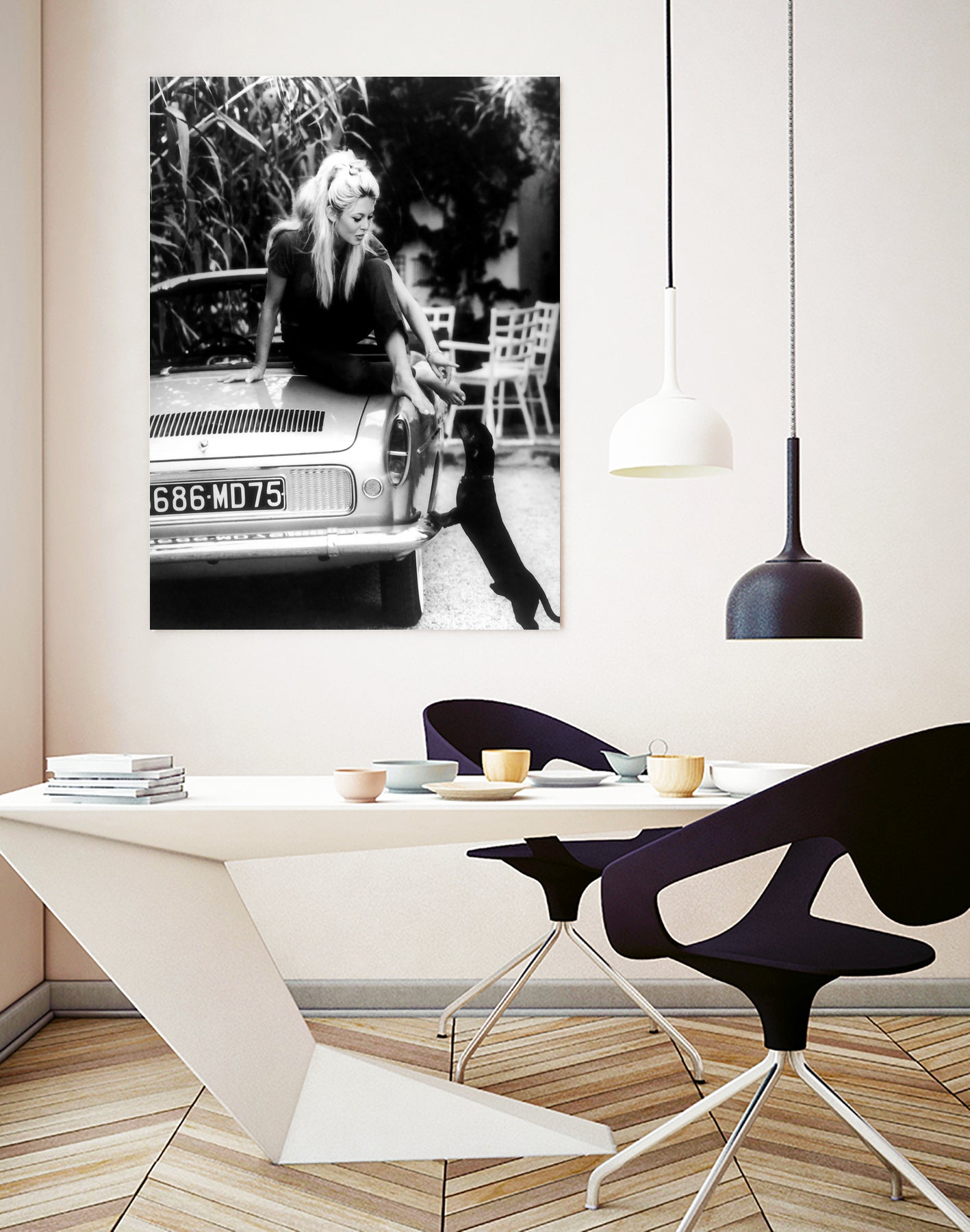 Brigitte Bardot with her dog in St. Tropez, 1962 by M Studio on GIANT ART - black and white photographie bardot