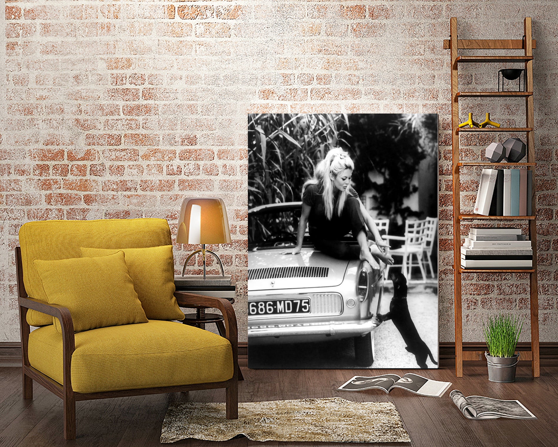 Brigitte Bardot with her dog in St. Tropez, 1962 by M Studio on GIANT ART - black and white photographie bardot