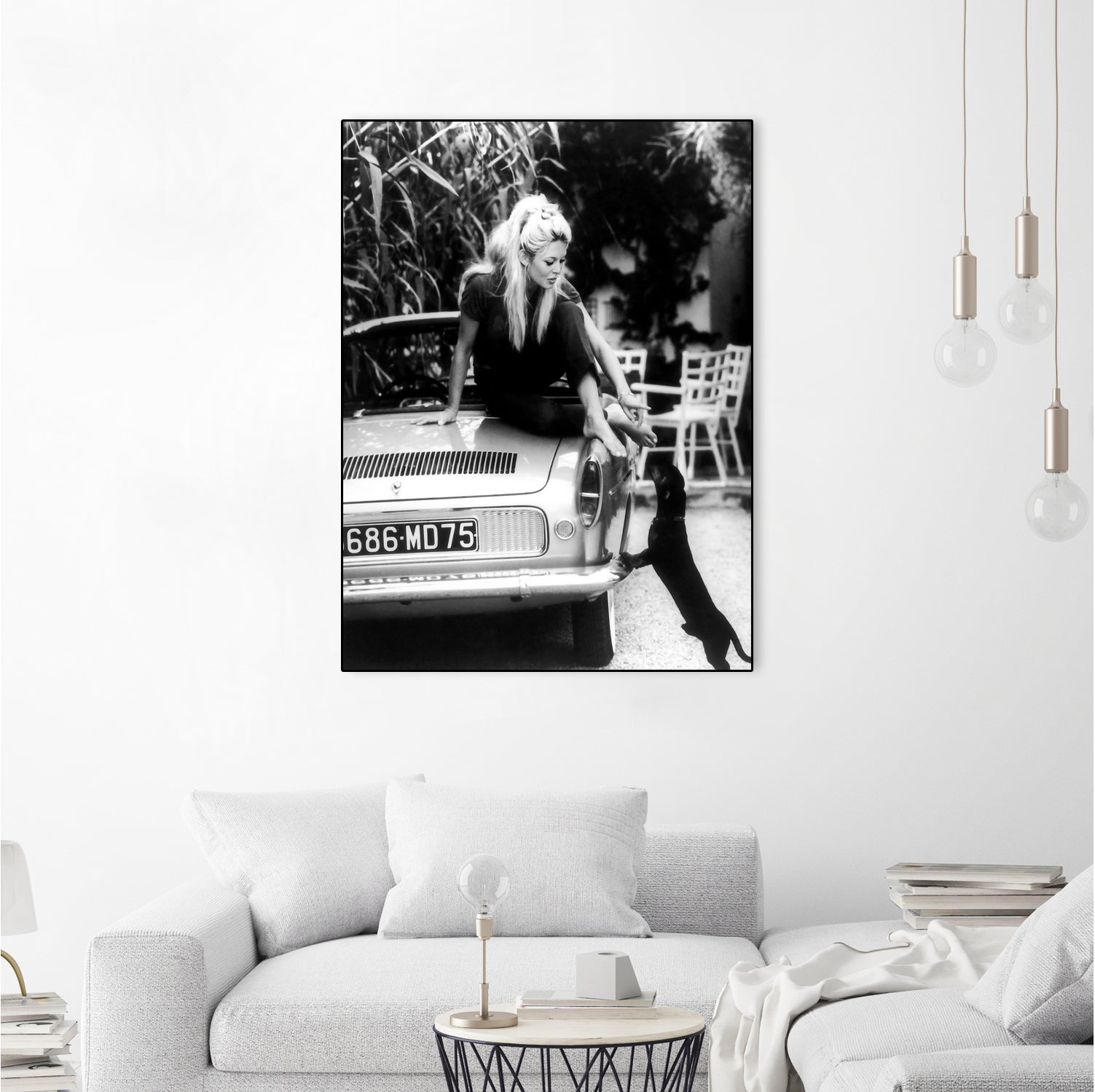 Brigitte Bardot with her dog in St. Tropez, 1962 by M Studio on GIANT ART - black and white photographie bardot