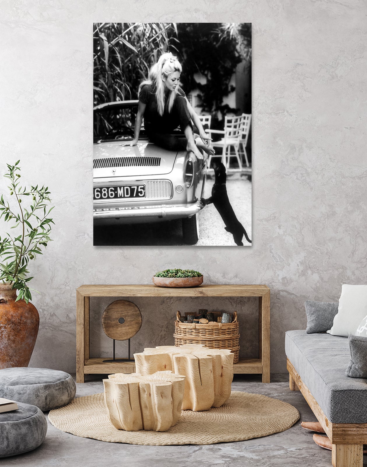 Brigitte Bardot with her dog in St. Tropez, 1962 by M Studio on GIANT ART - black and white photographie bardot