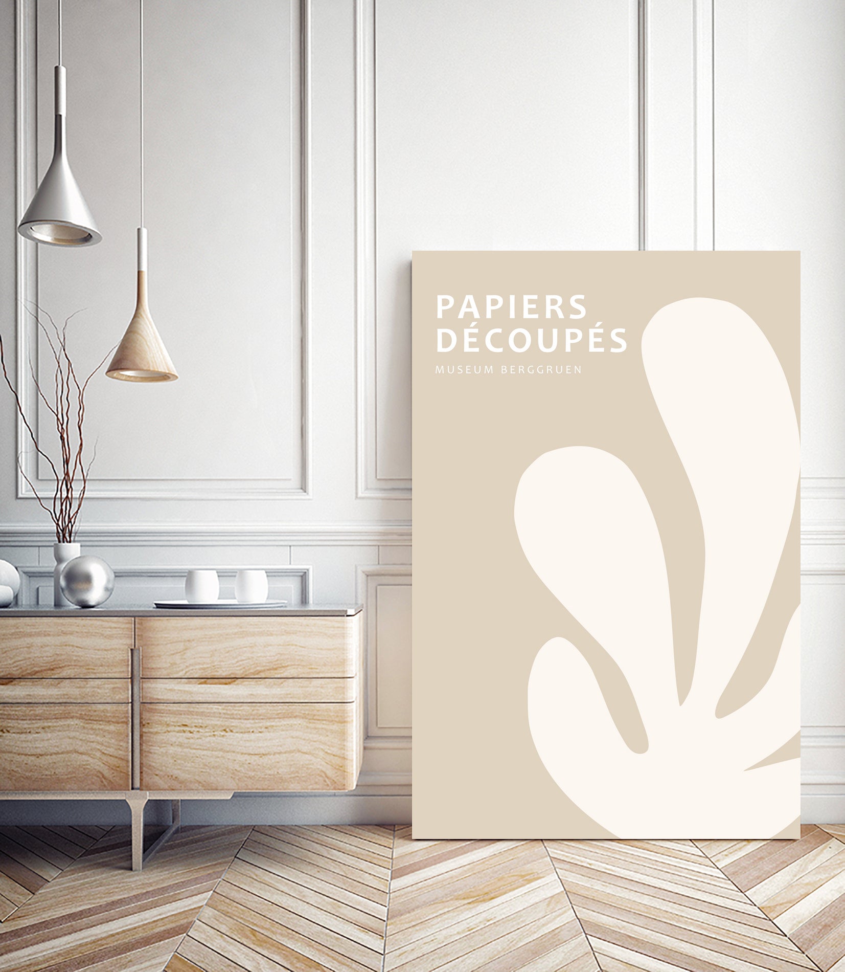 Papiers Découpés XV by M Studio on GIANT ART - beige mid century mid century