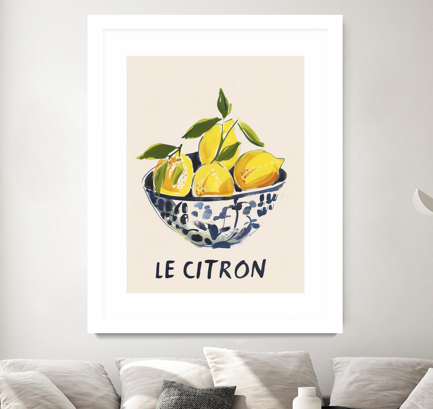 Le Citron by M Studio on GIANT ART - blue figurative canvas frame