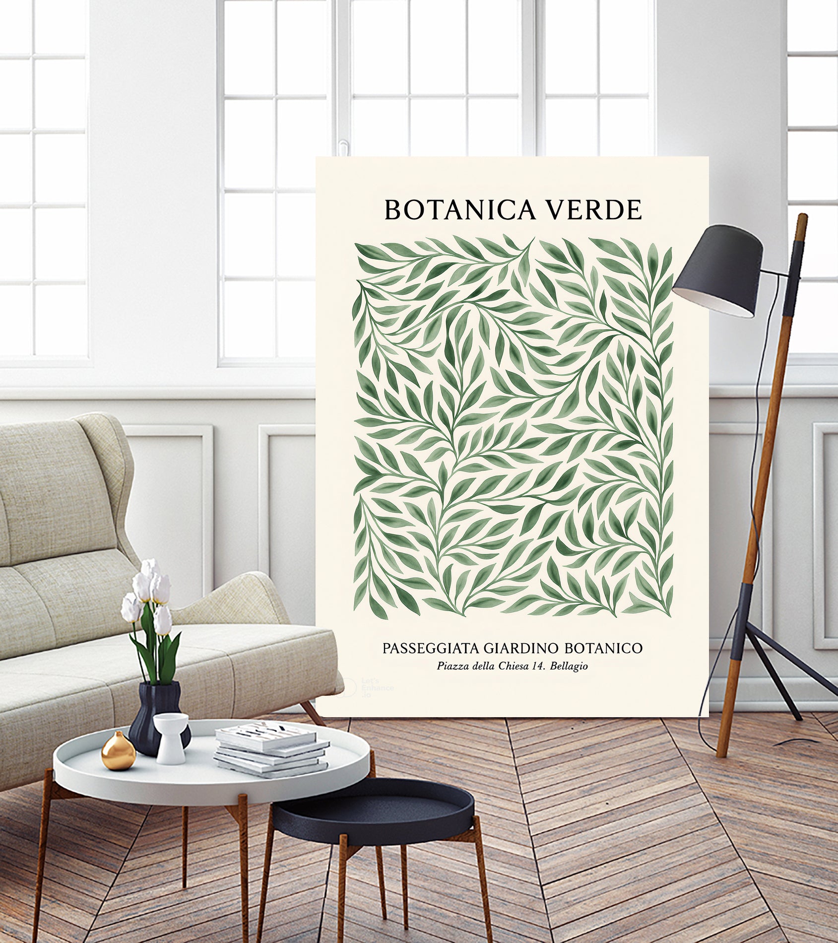 Botanica Verde by M Studio on GIANT ART - green botanical framed canvas