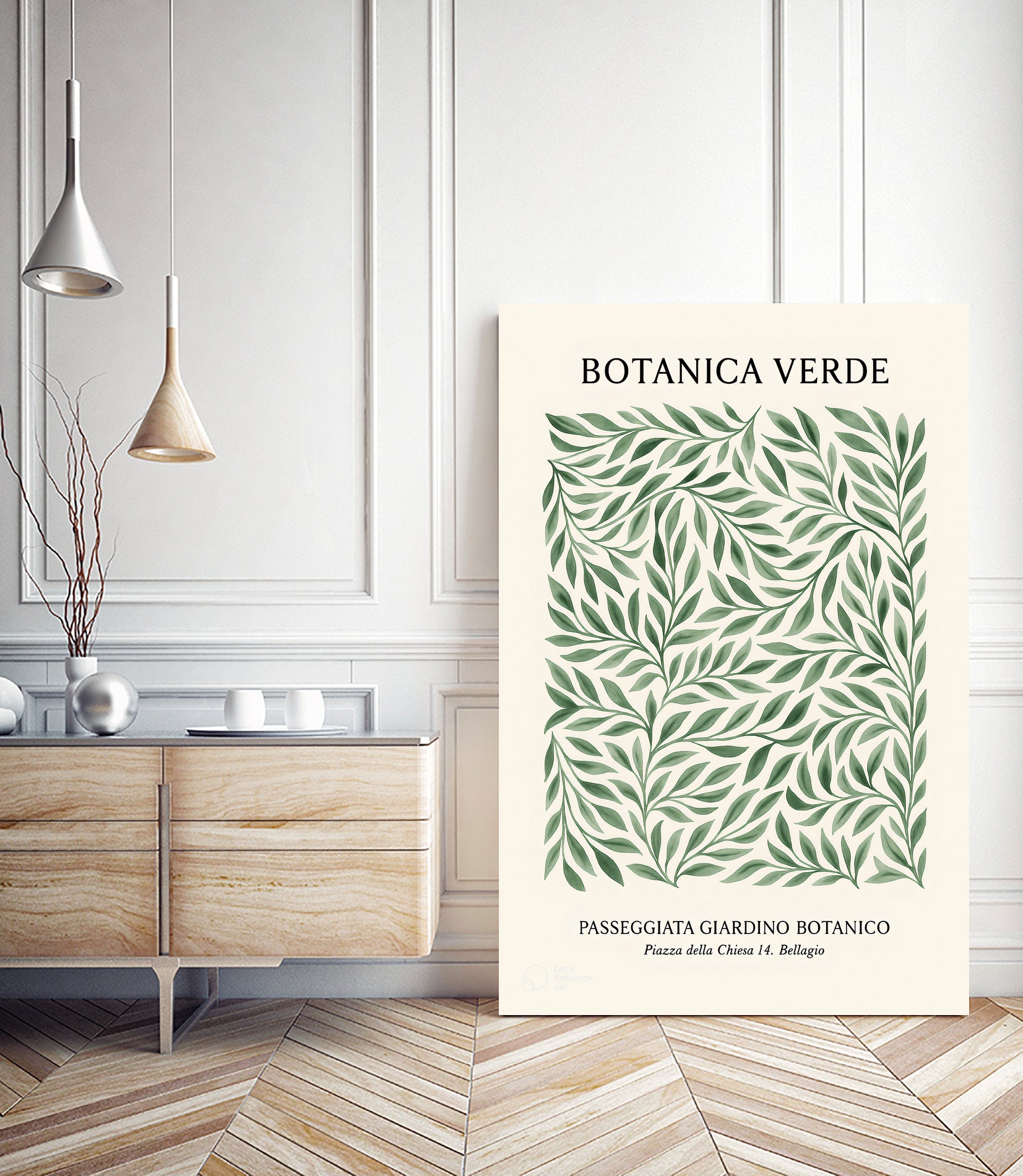 Botanica Verde by M Studio on GIANT ART - green botanical framed canvas