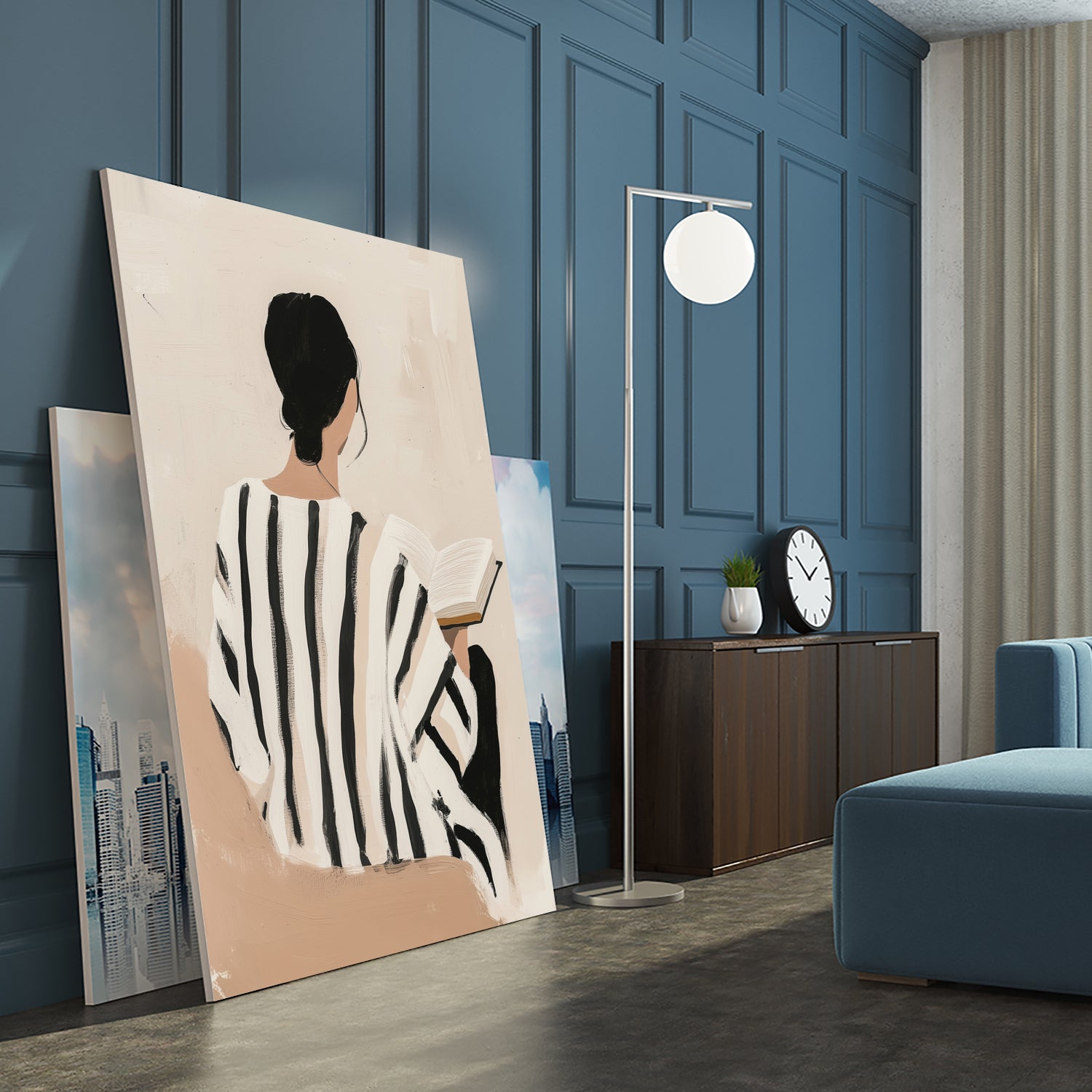 women reading by Mstudio on GIANT ART - beige figurative