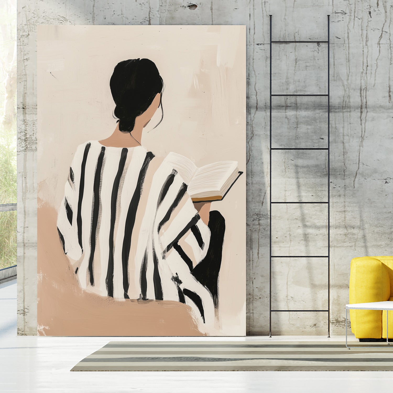 women reading by Mstudio on GIANT ART - beige figurative