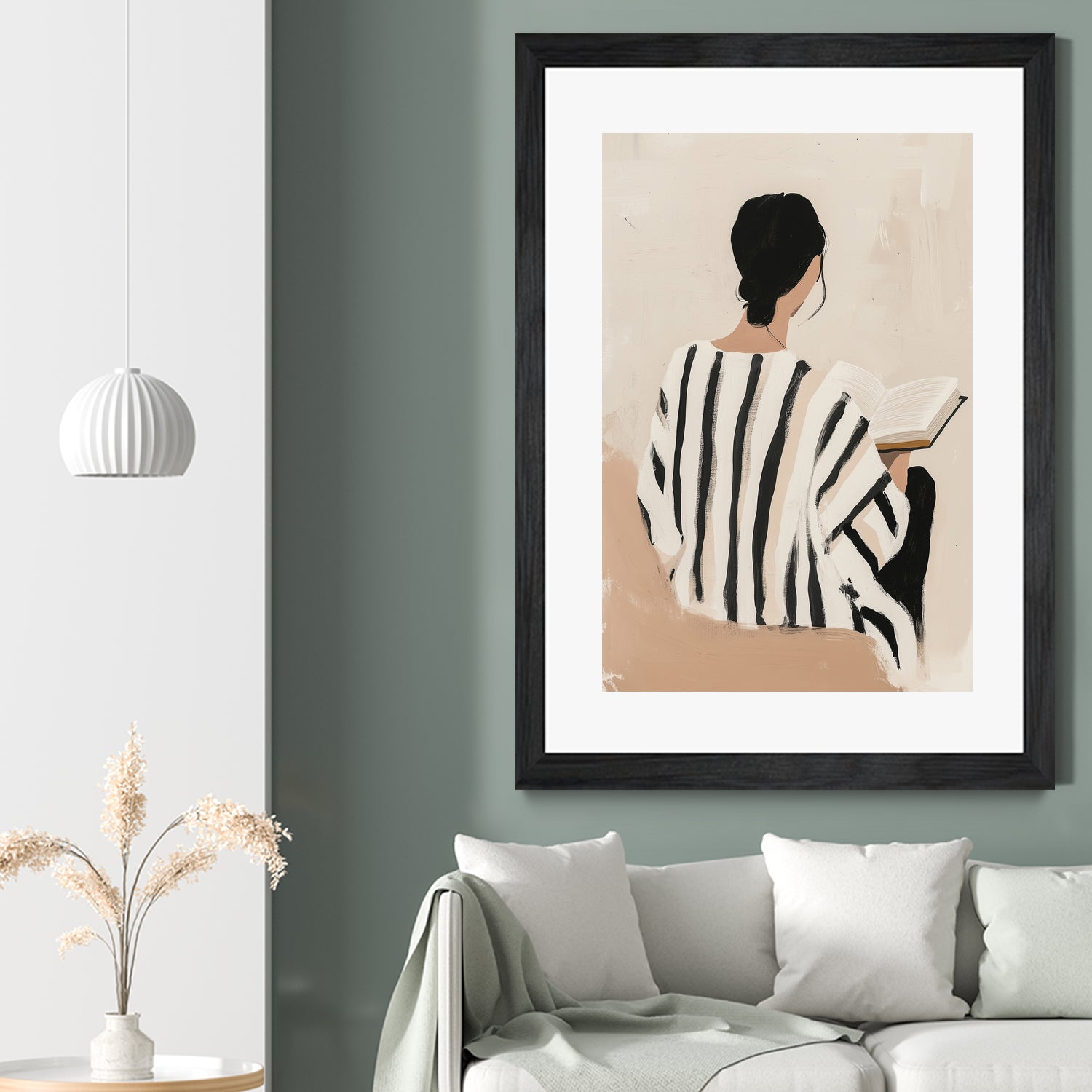 women reading by Mstudio on GIANT ART - beige figurative