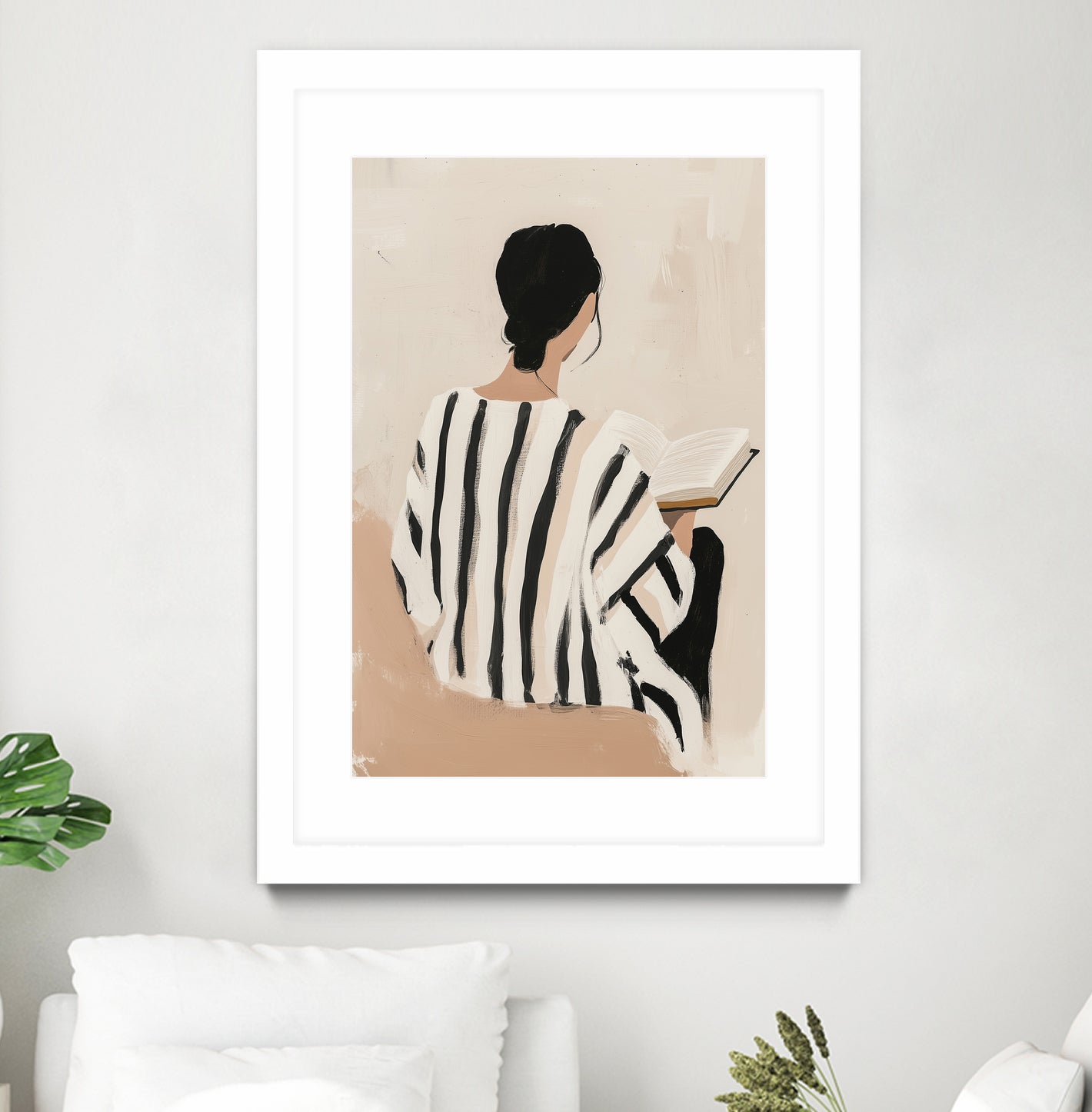 women reading by Mstudio on GIANT ART - beige figurative