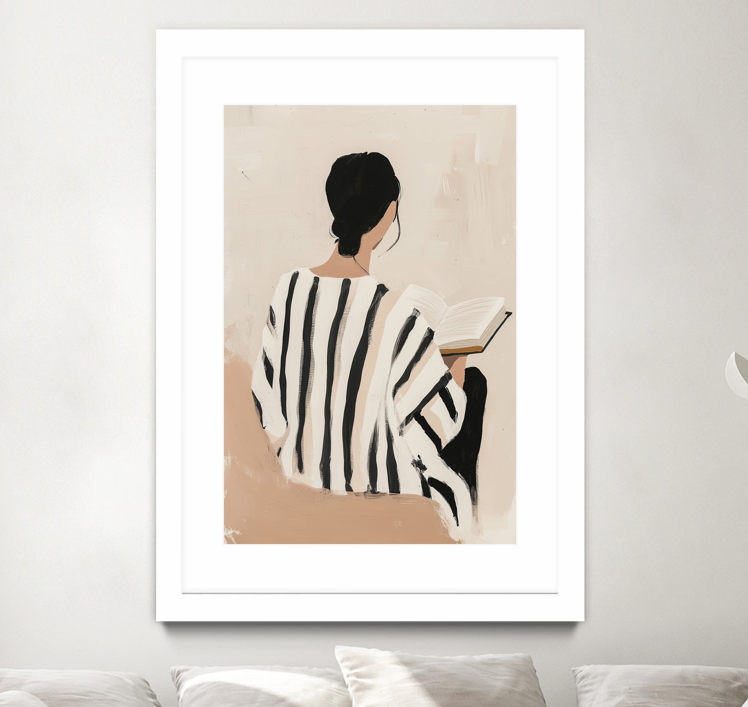 women reading by Mstudio on GIANT ART - beige figurative