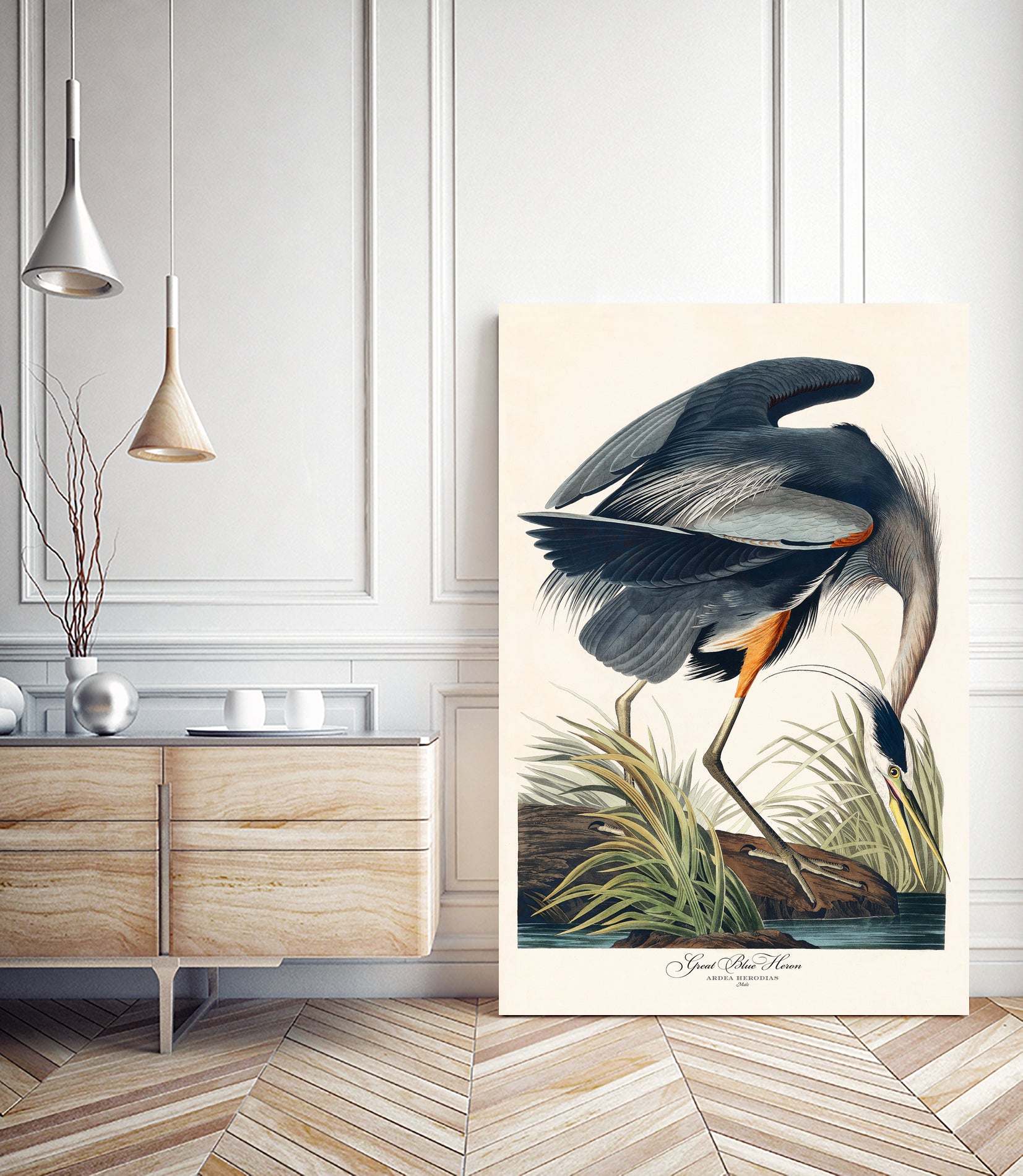 Great Blue Heron by John James Audubon on GIANT ART - green botanical nature