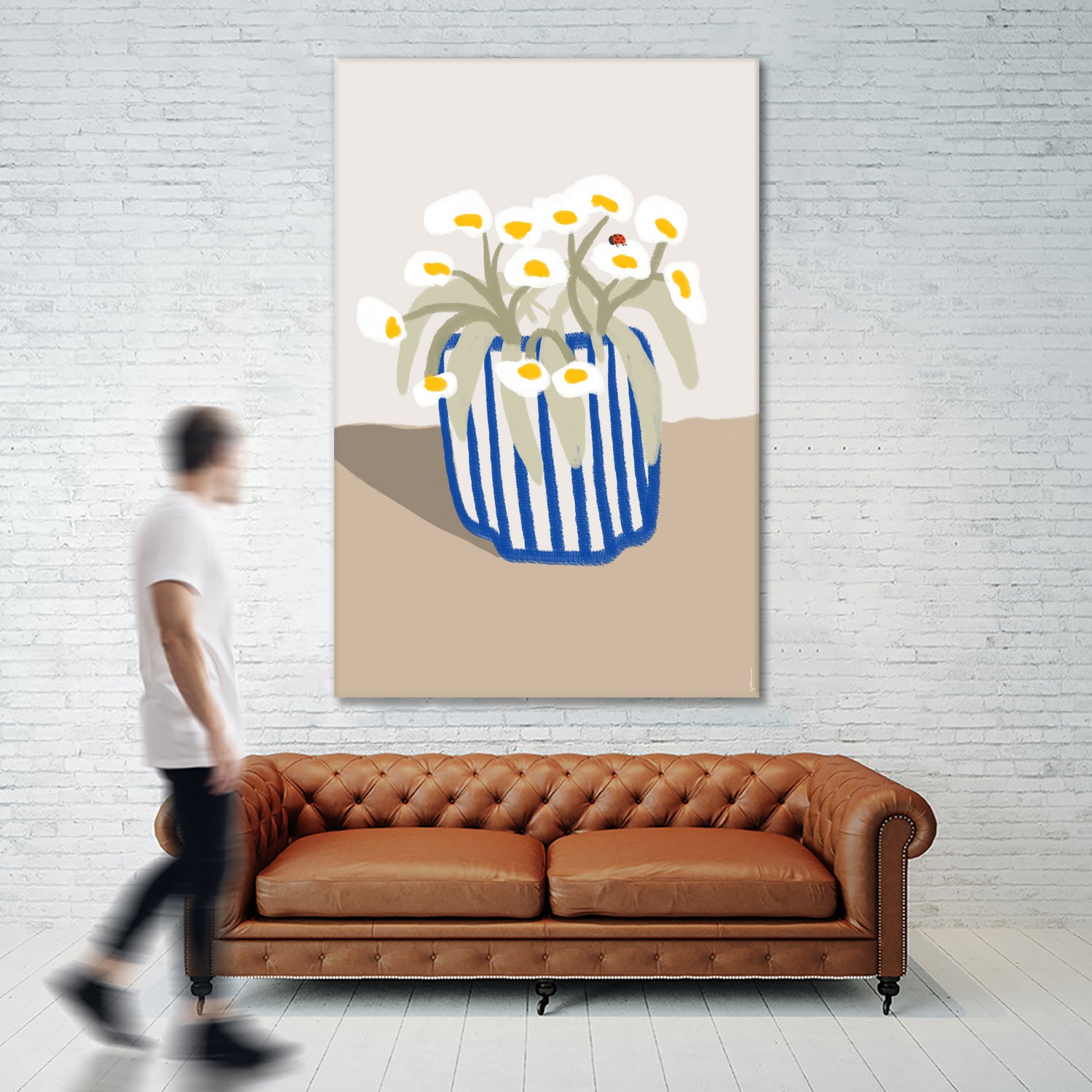 Vase printanier by M Studio on GIANT ART - blue floral flowers