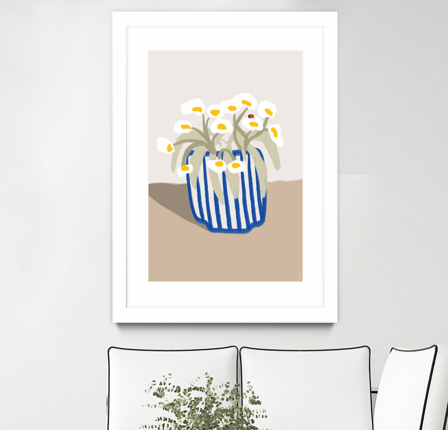 Vase printanier by M Studio on GIANT ART - blue floral flowers
