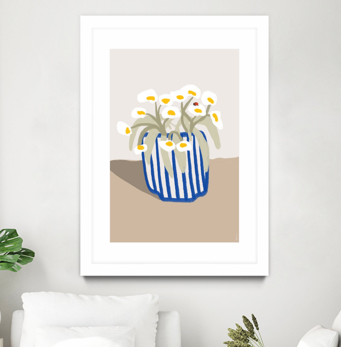 Vase printanier by M Studio on GIANT ART - blue floral flowers