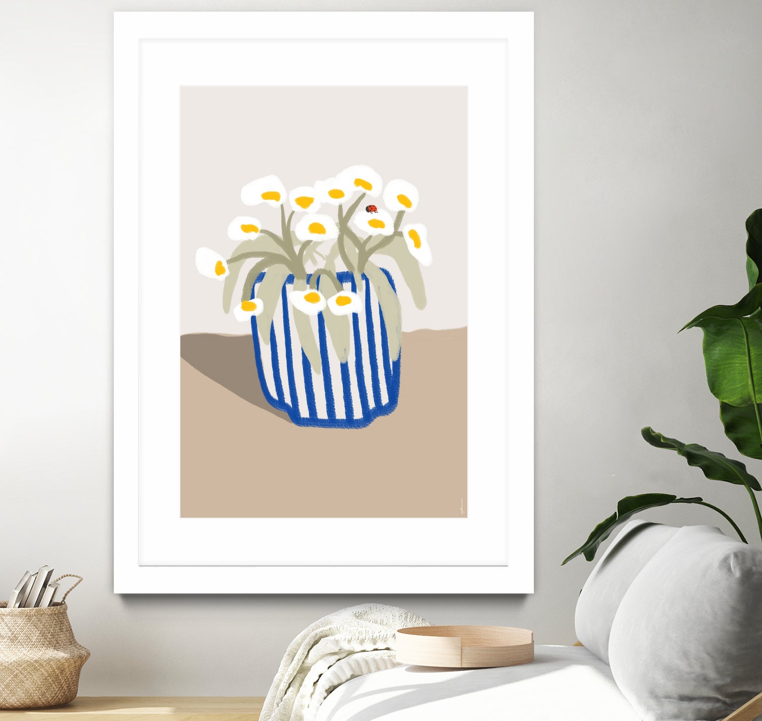 Vase printanier by M Studio on GIANT ART - blue floral flowers