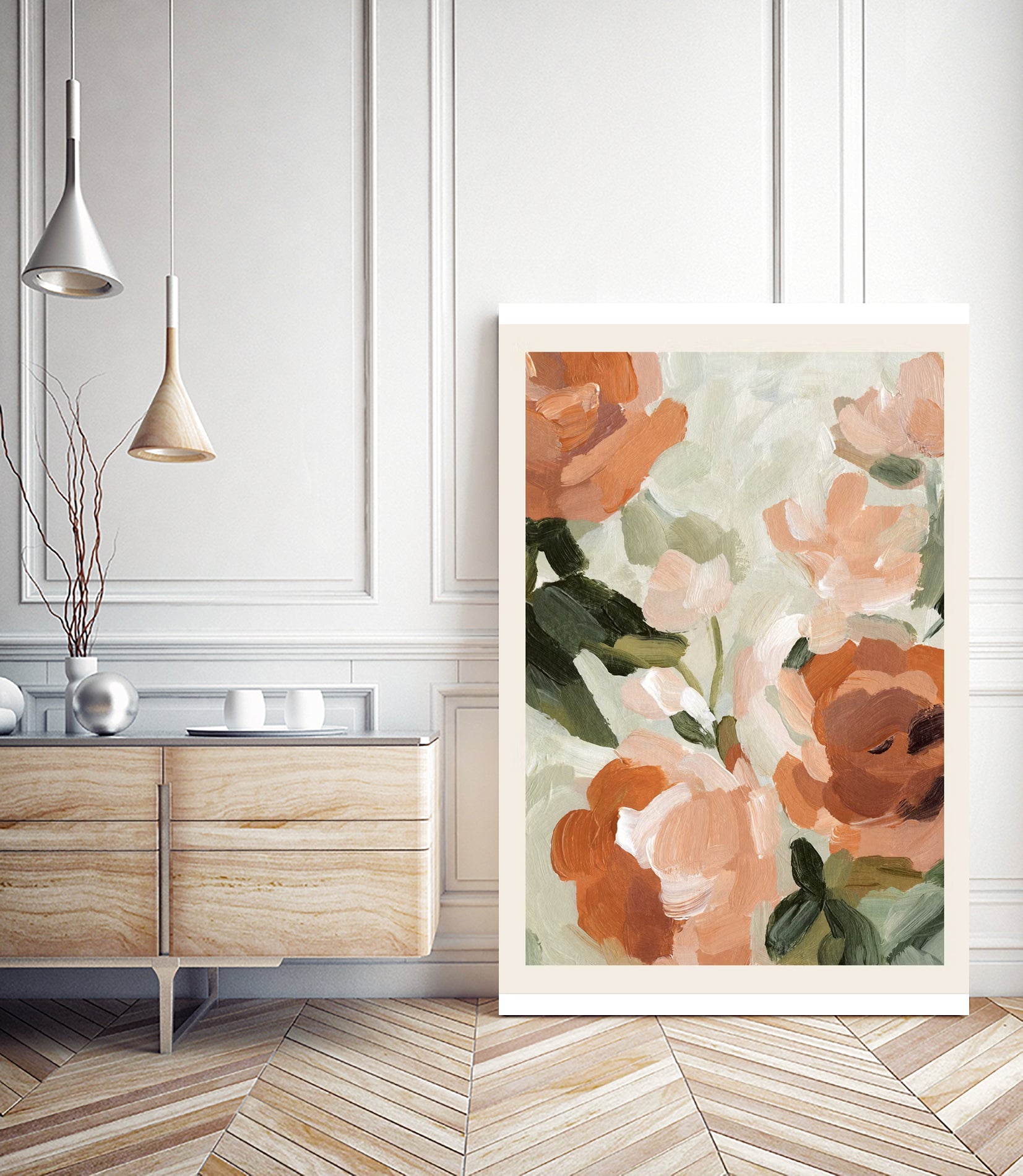 Autumn Blossom by M Studio on GIANT ART - green botanical flowers