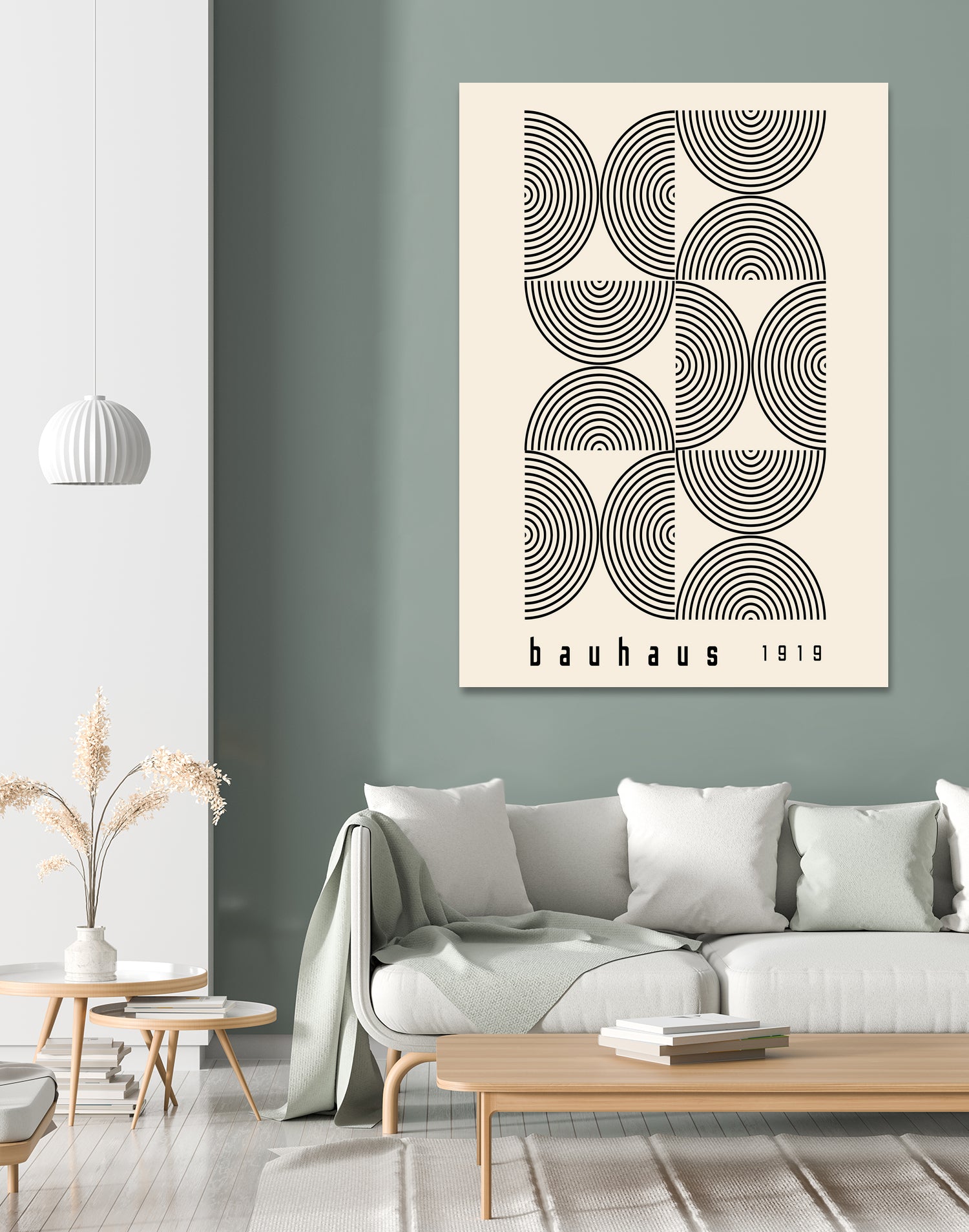 Bauhaus 1919 by M studio on GIANT ART - beige abstact framed canvas
