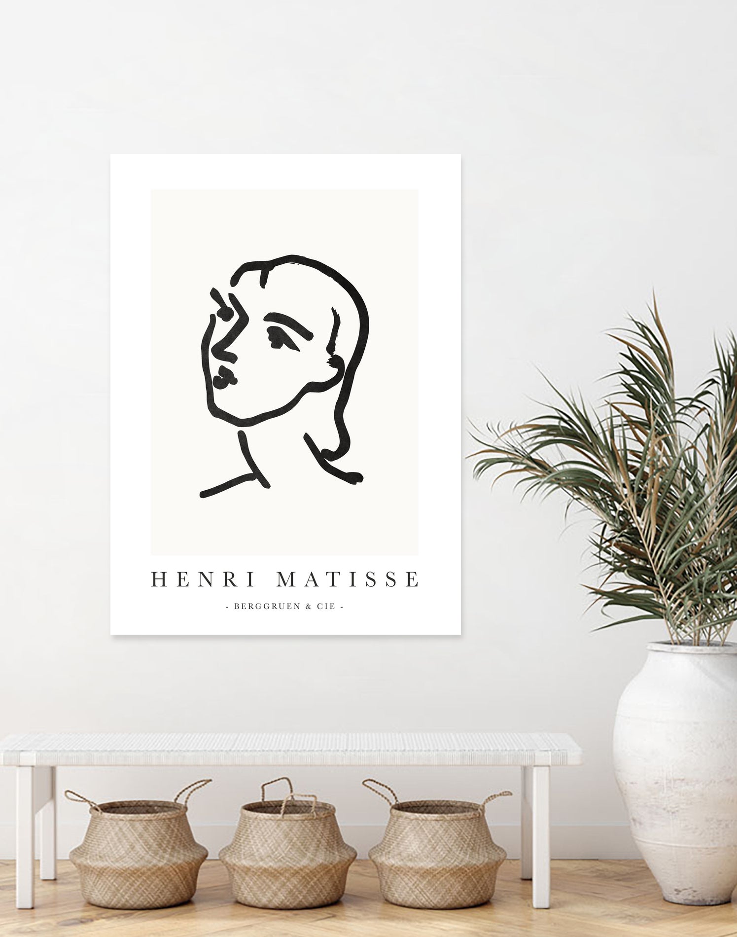 Le visage by M Studio on GIANT ART - white line art matisse