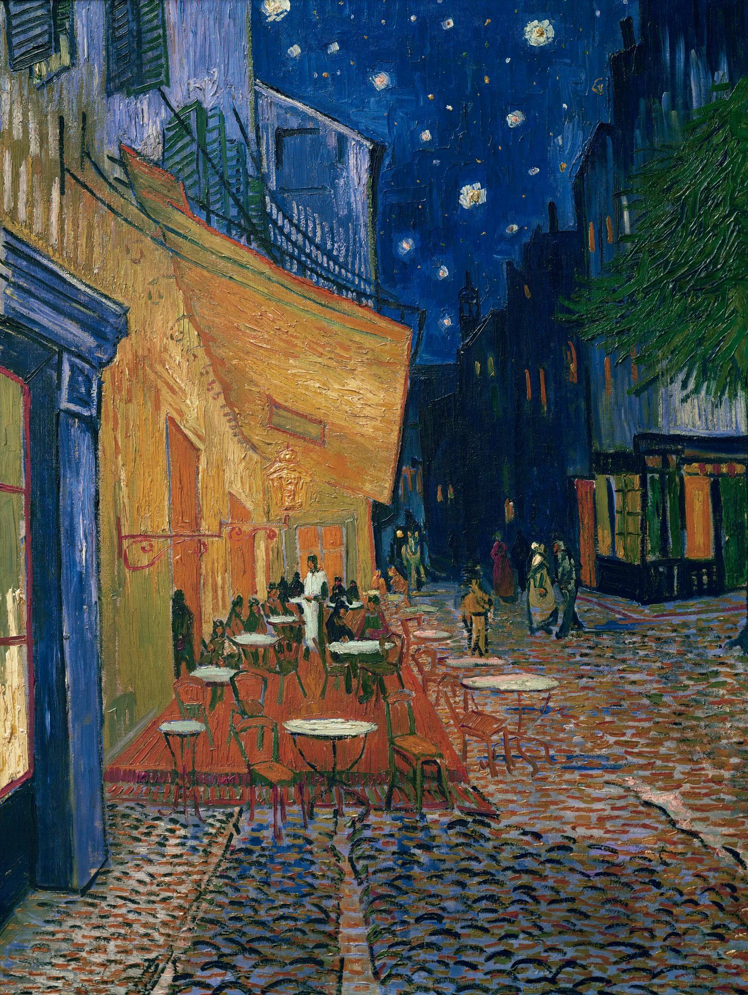 Cafe-terrace at night (Place du forum in Arles), 1888 by Vincent van Gogh on GIANT ART - museums