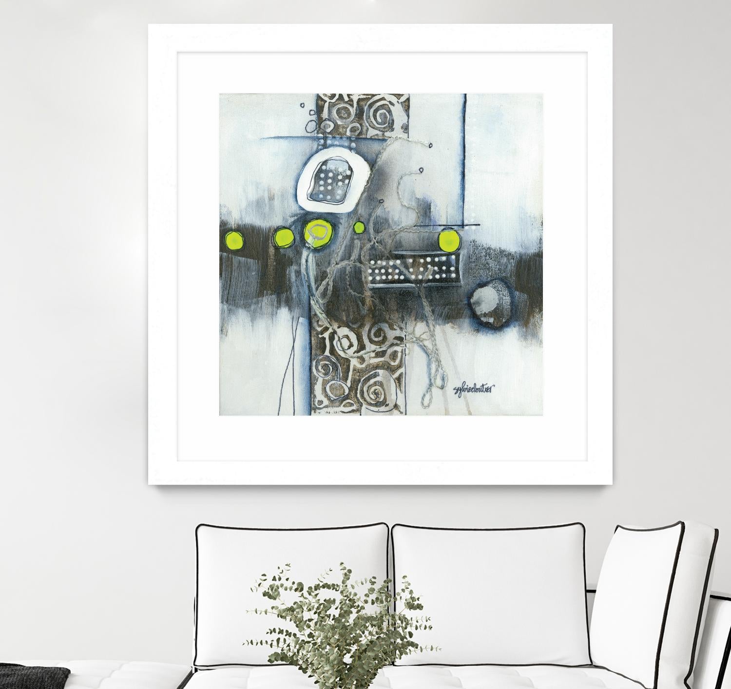 Du fil à retordre by Sylvie cloutier on GIANT ART - green abstract