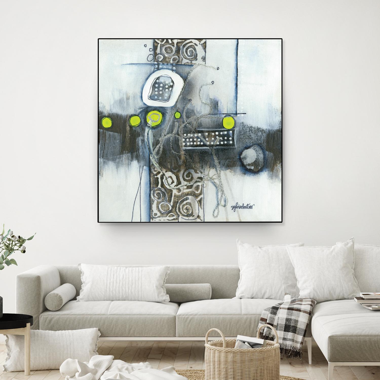 Du fil à retordre by Sylvie cloutier on GIANT ART - green abstract