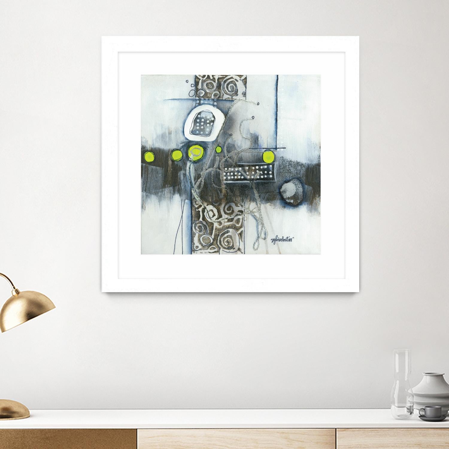 Du fil à retordre by Sylvie cloutier on GIANT ART - green abstract