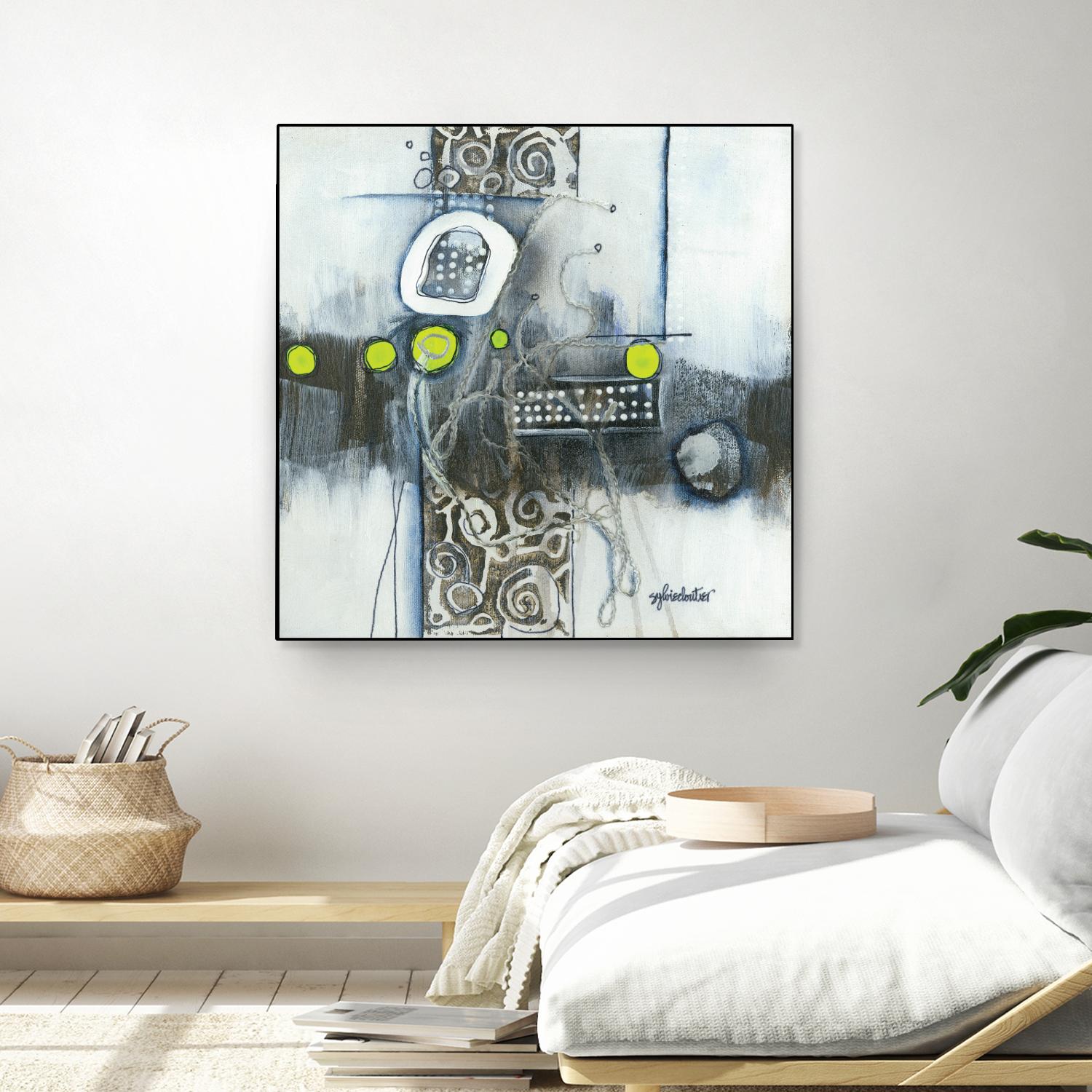 Du fil à retordre by Sylvie cloutier on GIANT ART - green abstract