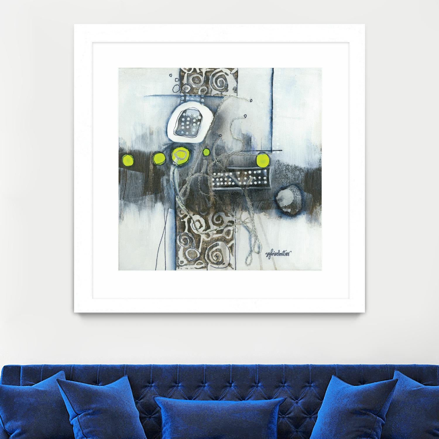 Du fil à retordre by Sylvie cloutier on GIANT ART - green abstract