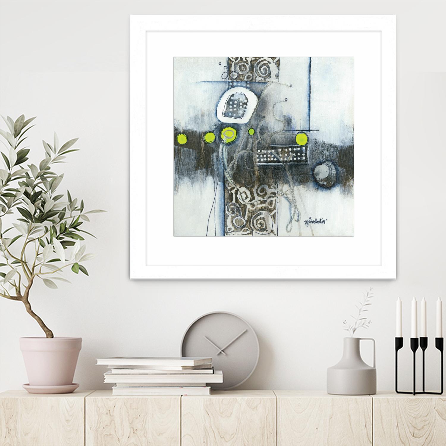 Du fil à retordre by Sylvie cloutier on GIANT ART - green abstract