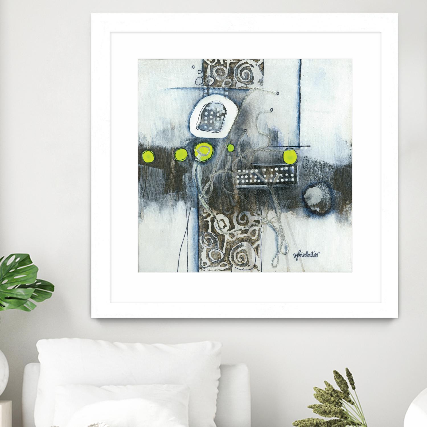 Du fil à retordre by Sylvie cloutier on GIANT ART - green abstract