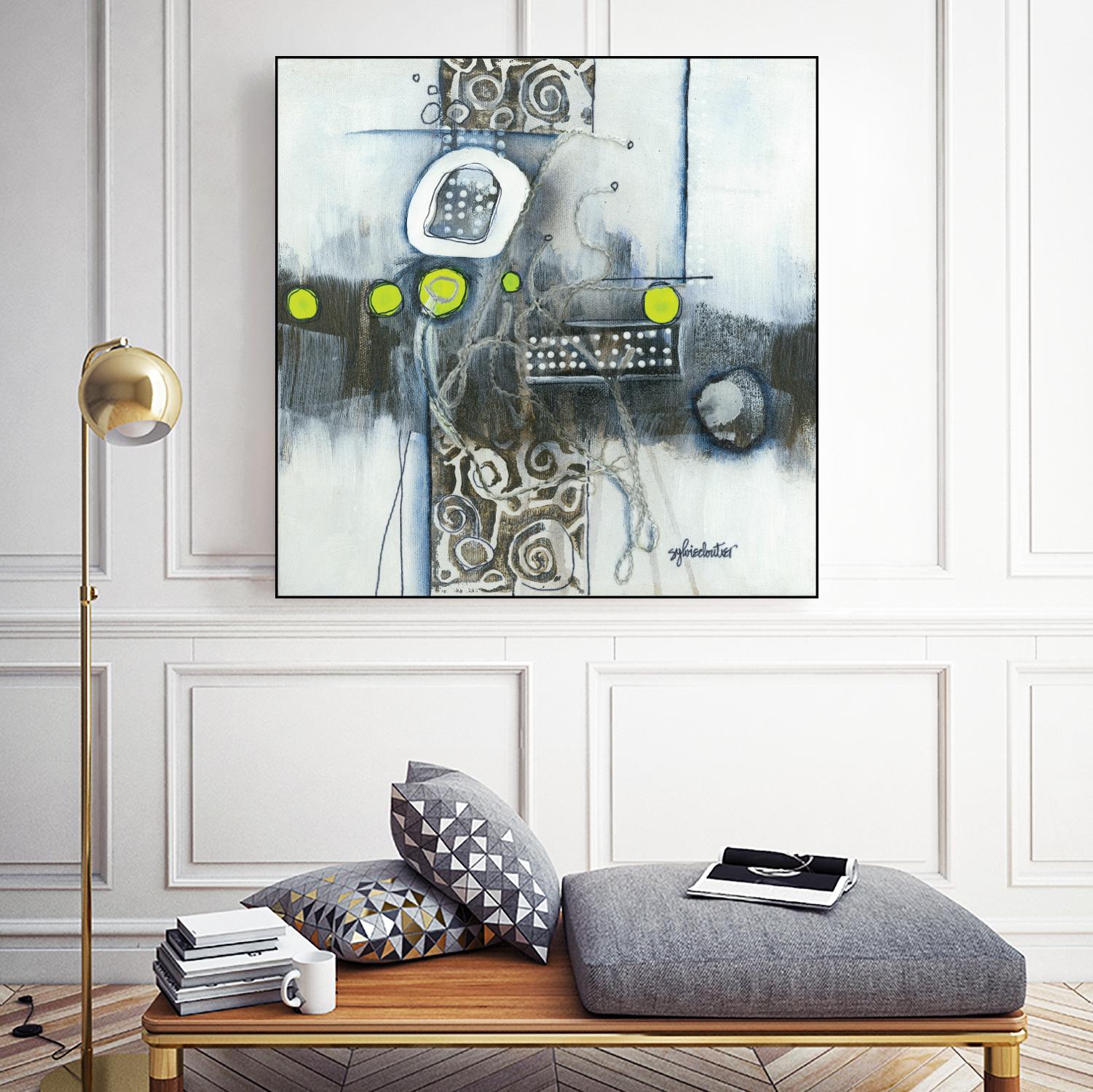 Du fil à retordre by Sylvie cloutier on GIANT ART - green abstract