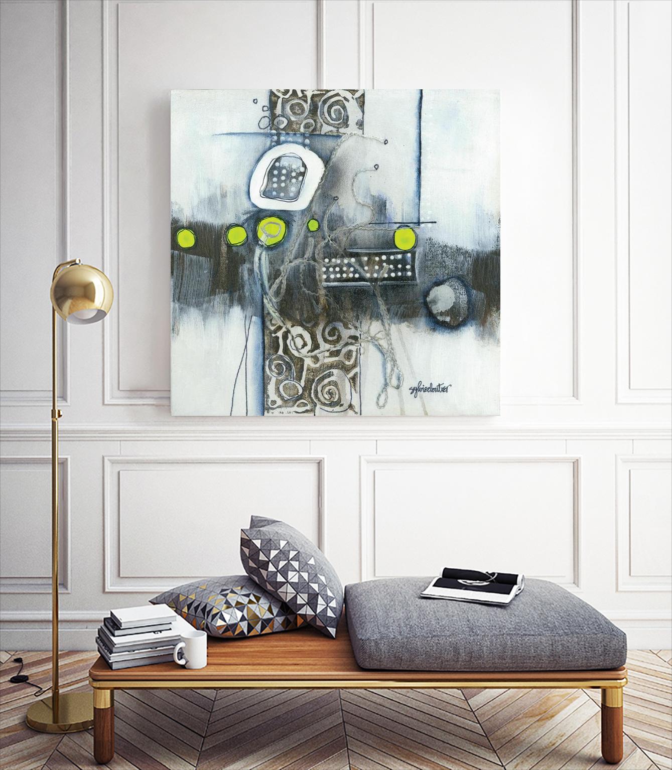 Du fil à retordre by Sylvie cloutier on GIANT ART - green abstract