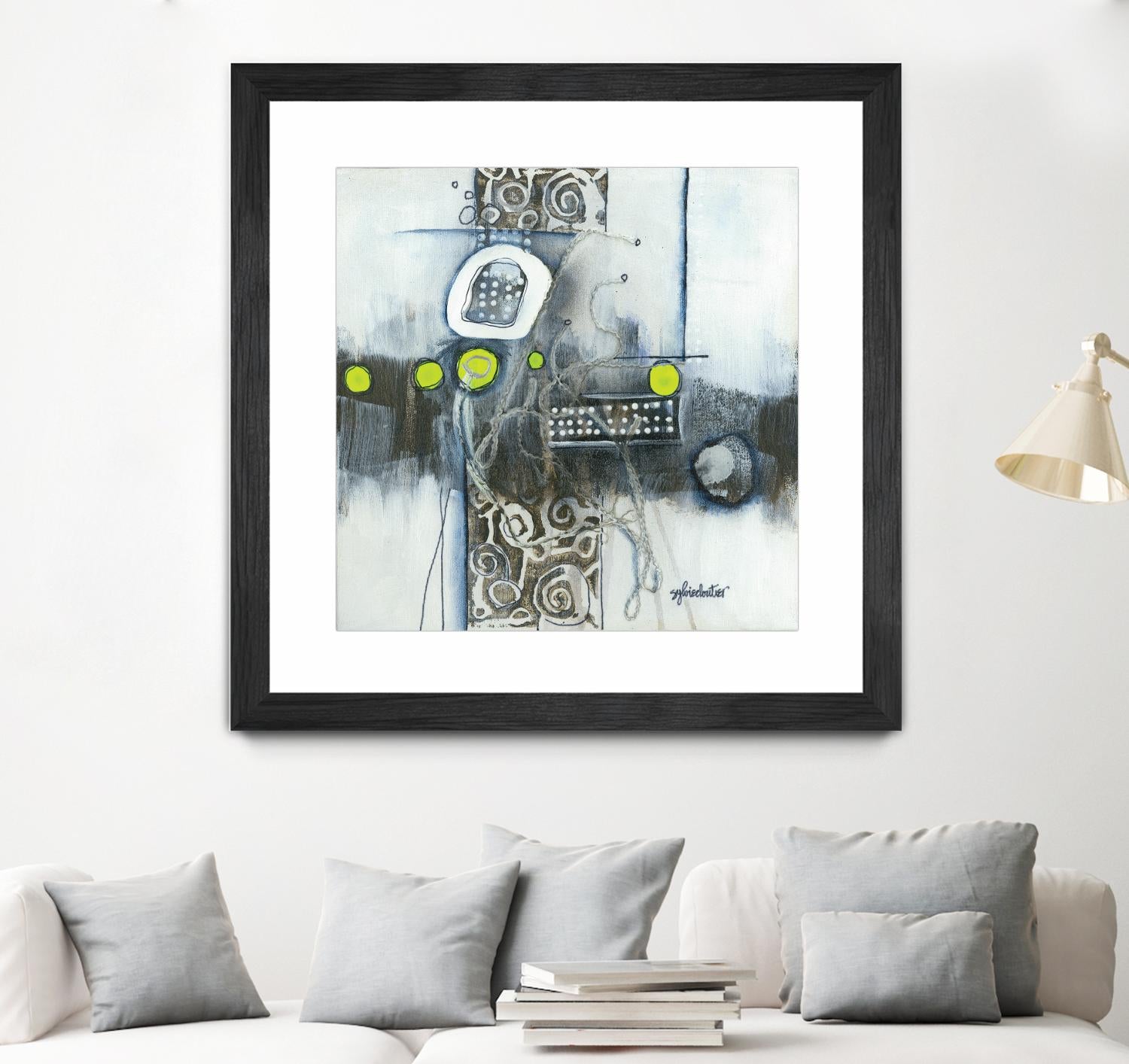 Du fil à retordre by Sylvie cloutier on GIANT ART - green abstract