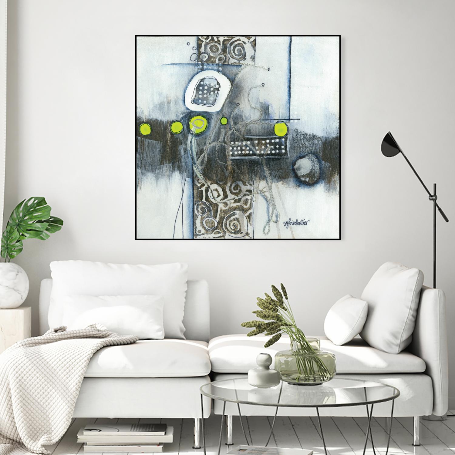 Du fil à retordre by Sylvie cloutier on GIANT ART - green abstract