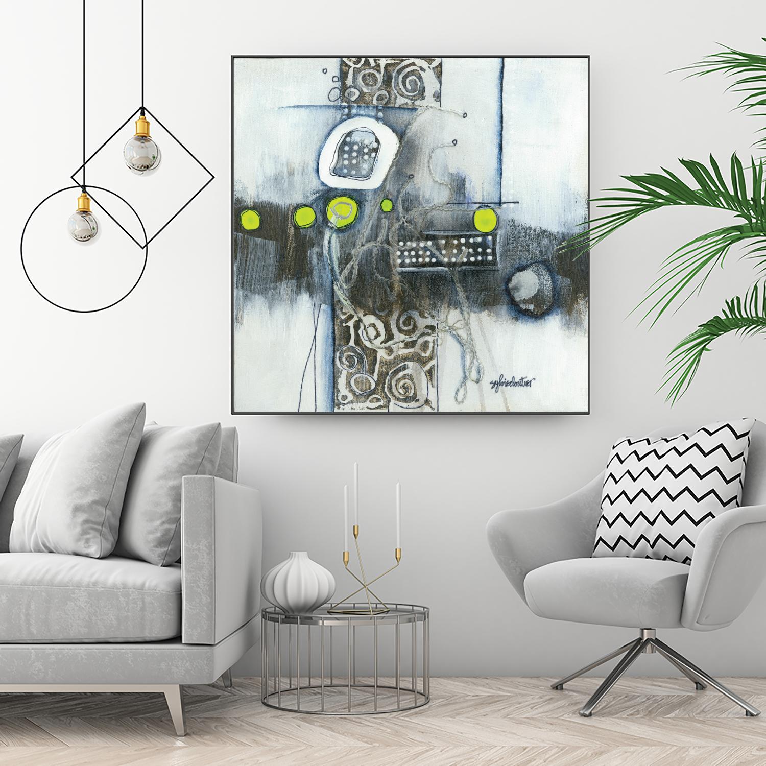 Du fil à retordre by Sylvie cloutier on GIANT ART - green abstract