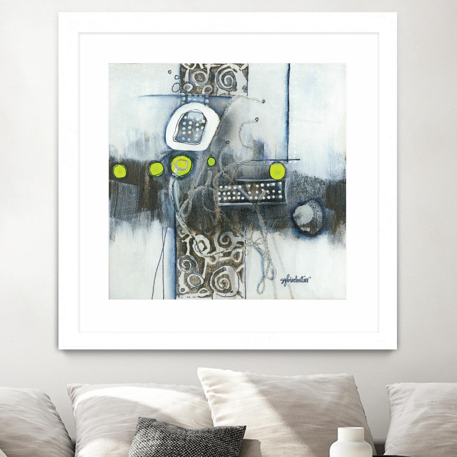 Du fil à retordre by Sylvie cloutier on GIANT ART - green abstract