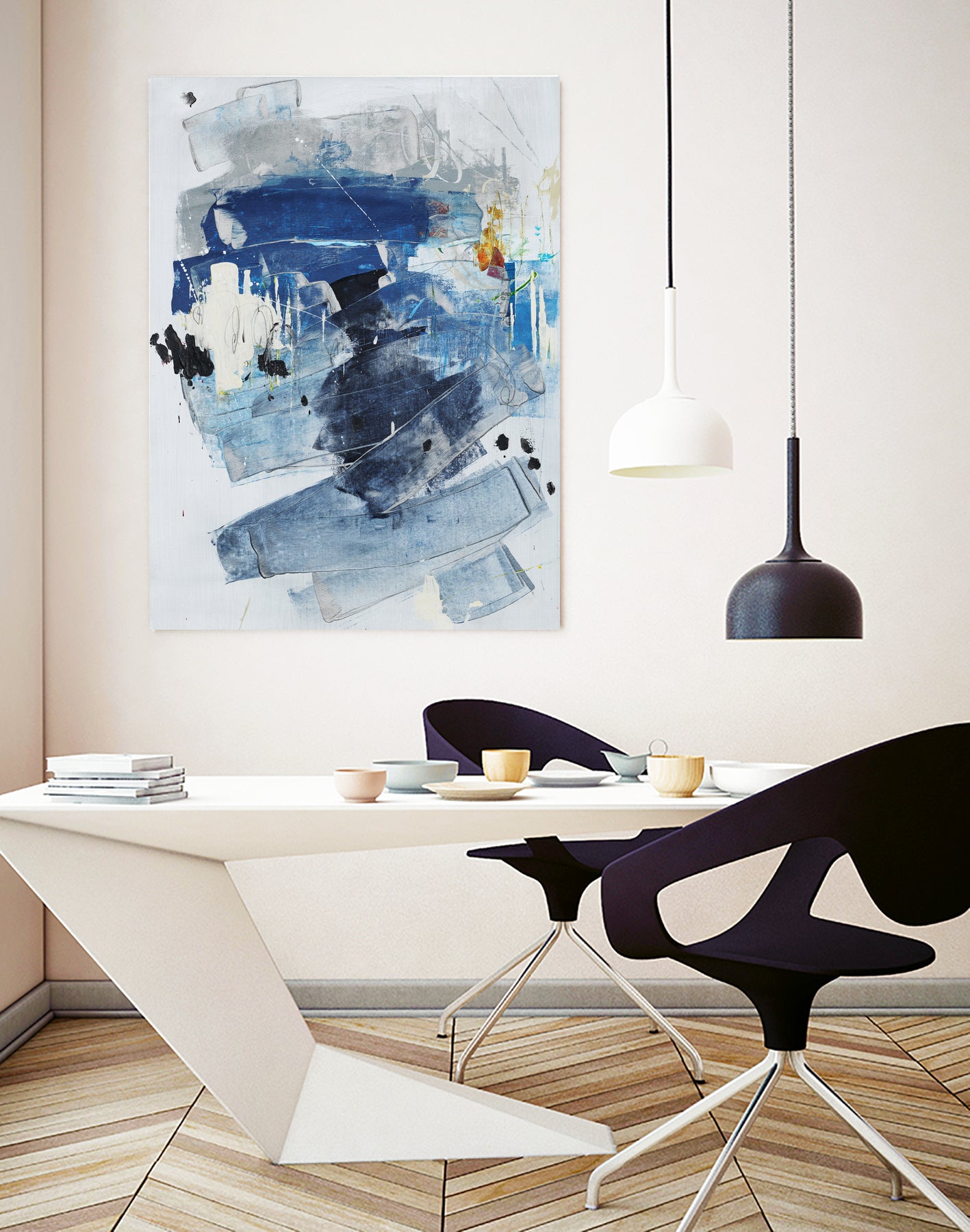 Toss Up I by Daleno Art on GIANT ART - blue abstract