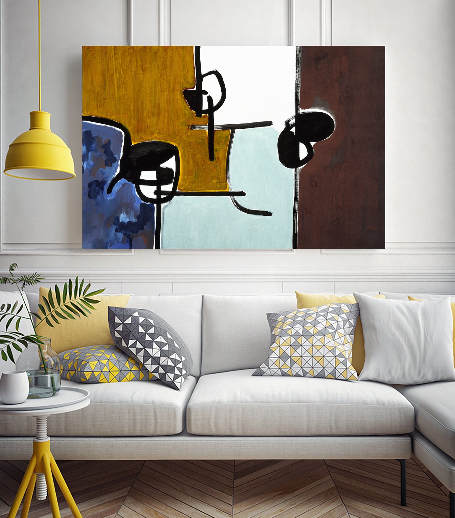 Harbor I by Lee Crew on GIANT ART - yellow abstract pattern