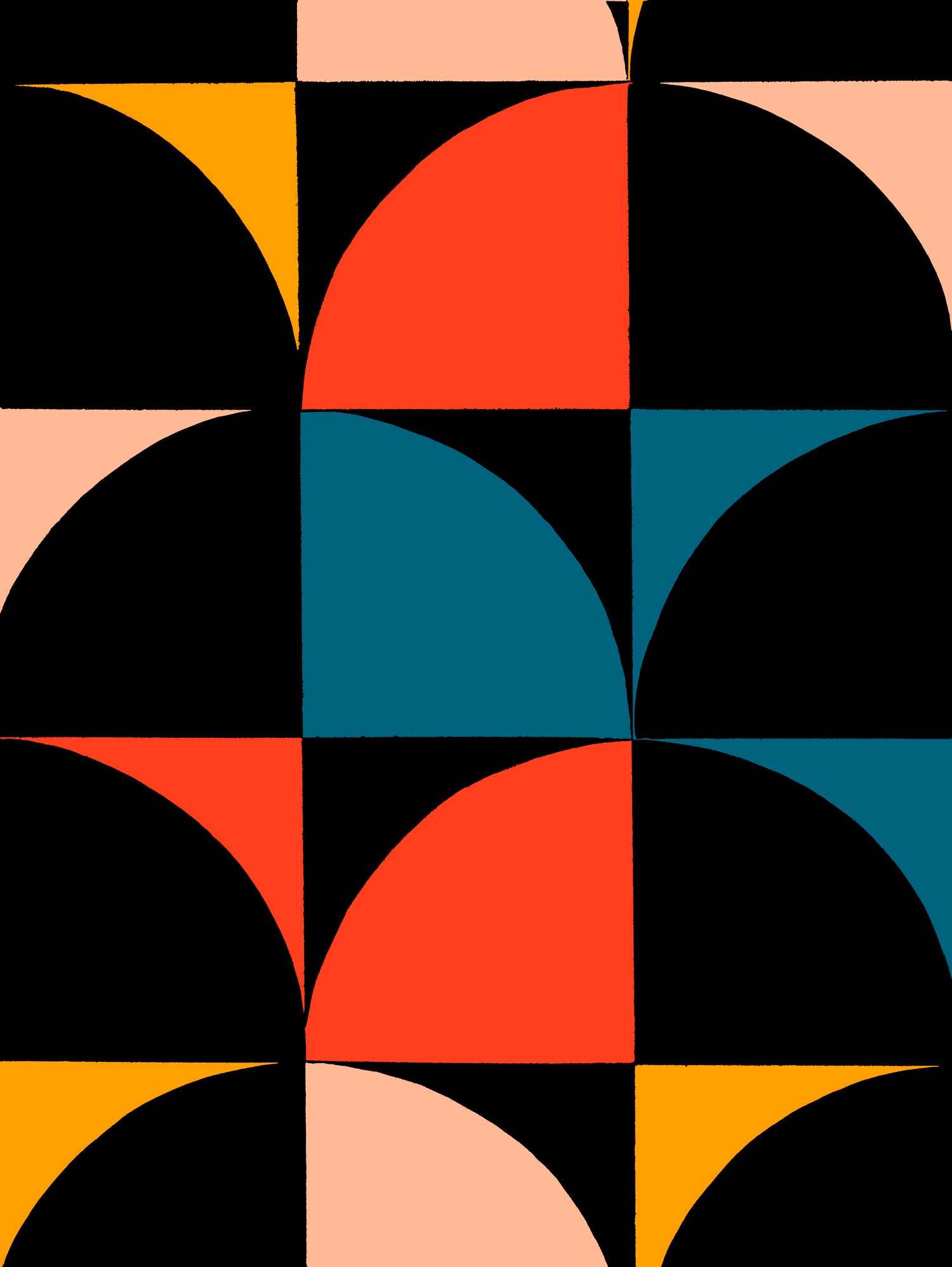 Monochrome Patterns 9 in Multi by NM Studio on GIANT ART - red abstract pattern