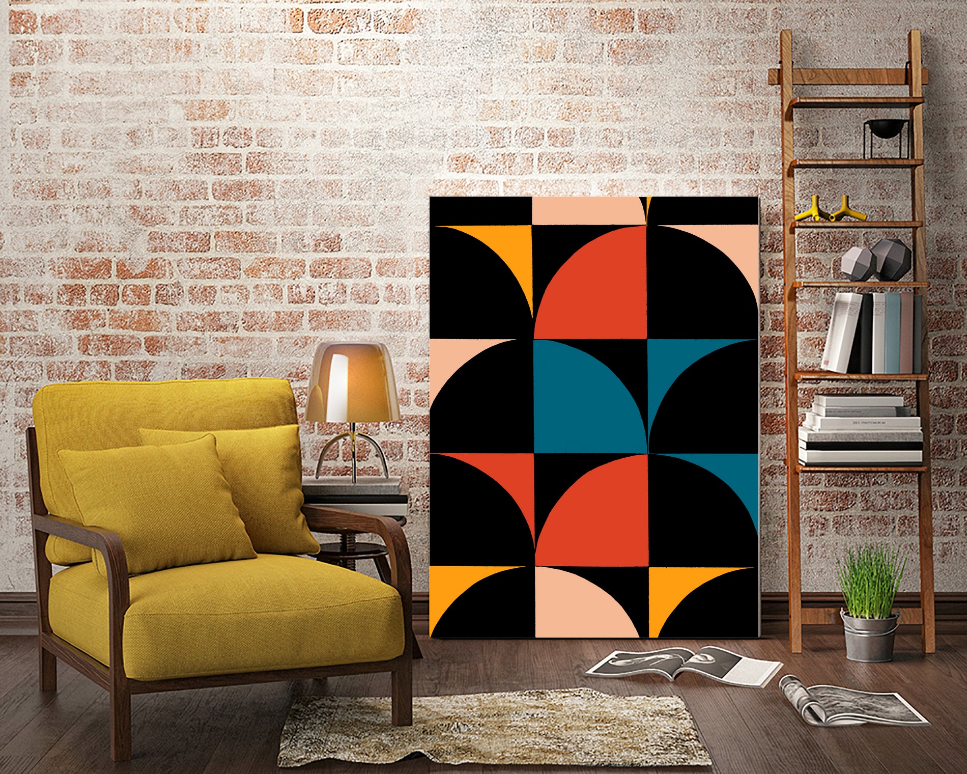 Monochrome Patterns 9 in Multi by NM Studio on GIANT ART - red abstract pattern