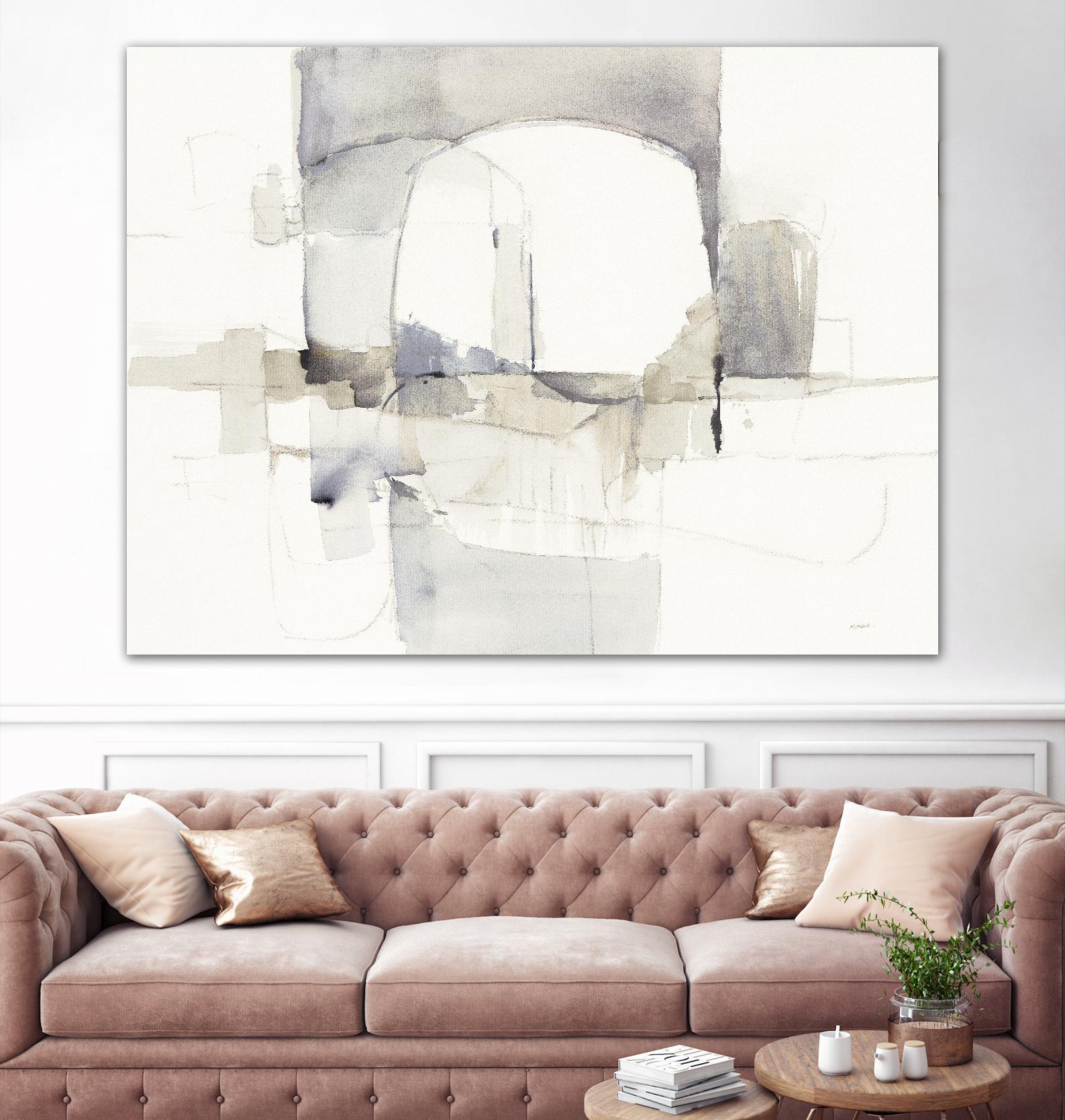 Improvisation I Gray by Mike Schick on GIANT ART - white watercolour soft abstract