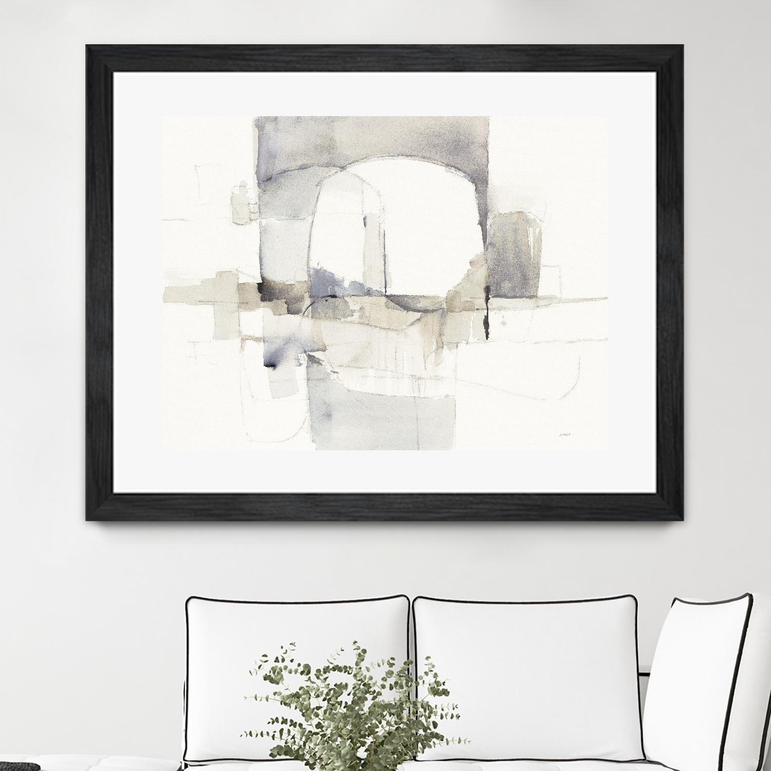 Improvisation I Gray by Mike Schick on GIANT ART - white watercolour soft abstract